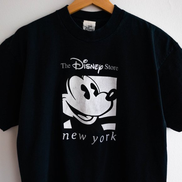 Vintage Disney New York Black Print Tee Made in USA - Picture 2 of 4